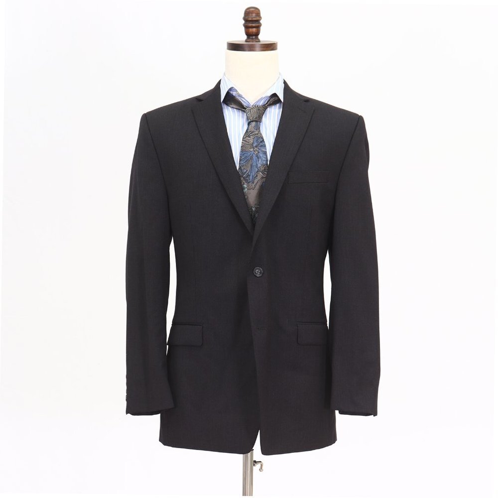 Calvin Klein 42L Gray Solid 2-Button Sport Coat Blazer Jacket O153